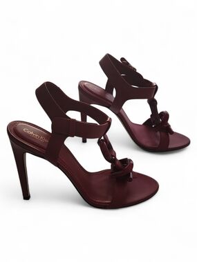 Calvin Klein Collection Red Chain Link Stiletto Sandals